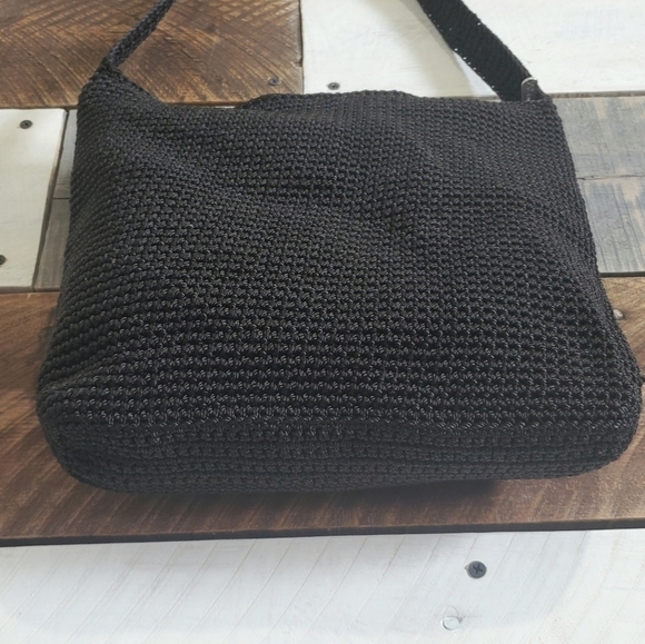 The Sak Black Crochet Boho Hobo Shoulder Hand Bag Purse - Picture 7 of 13
